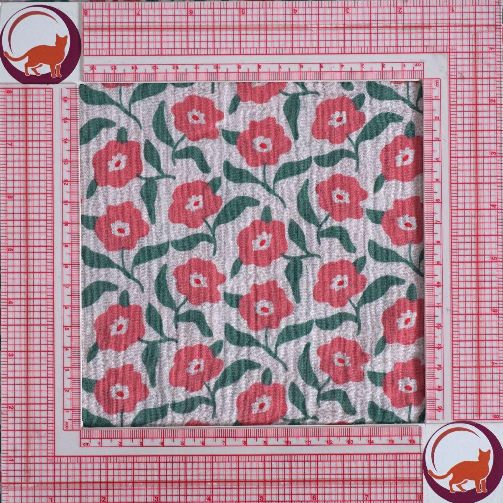 Musselin Double Gauze Blumen rosa grün